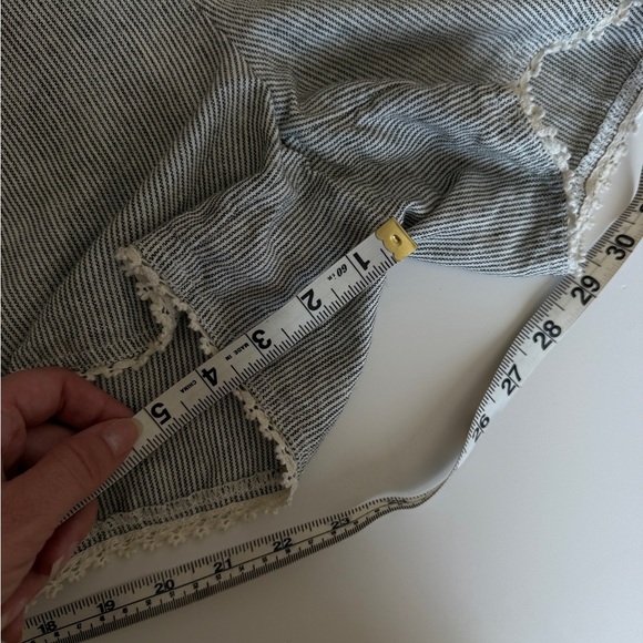 Caslon Linen Shorts Striped Lightweight Summer Shorts Crochet Trim Beachy XS - Picture 8 of 9